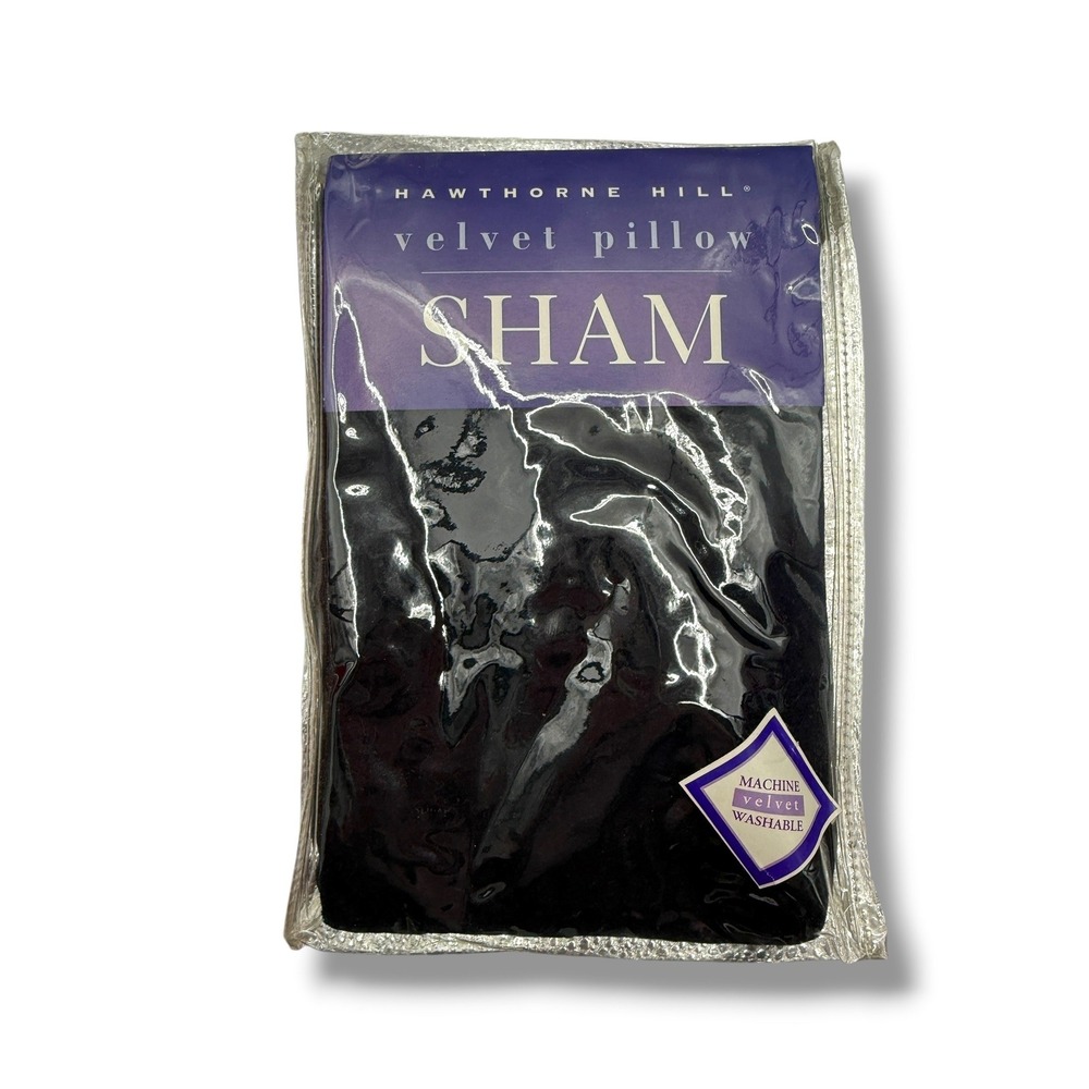 Vintage Hawthorne Hill Velvet Pillow Sham Standard Midnight Blue Soho New